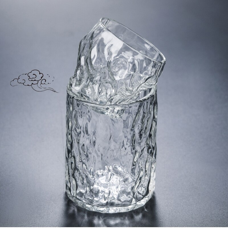 2pc Sets 120/260ml Whiskey Glass Cocktail Glass Lemon Cup Heat Resistant Patterned Glass Water Cup Juice Cup Beer Mug Round