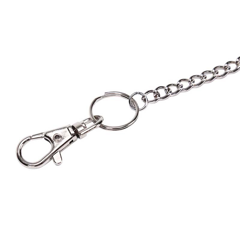 1 stk 38cm metal pung bælte kæde rock punk bukser hipster buks jean nøglering sølv ring klip nøglering herre hiphop smykker