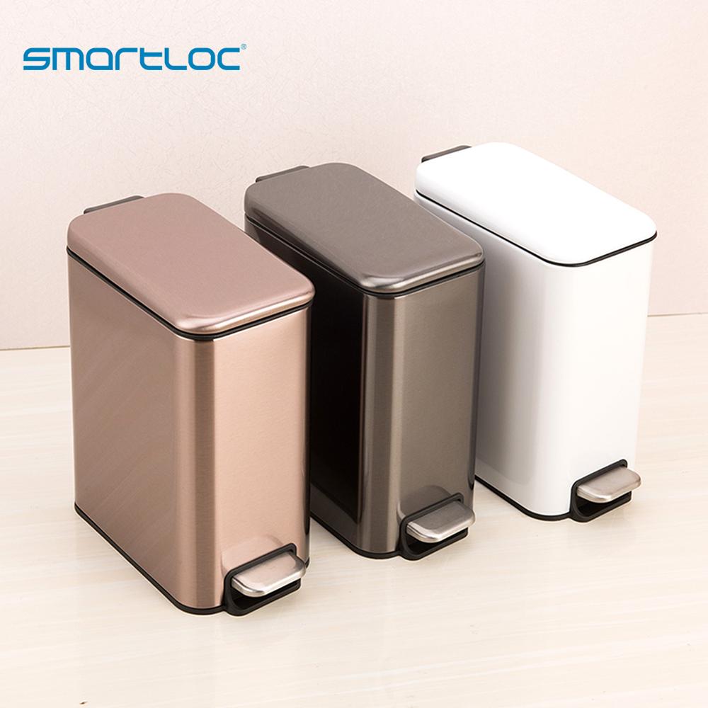 smartloc 5L Stainless Steel Rectangle Kitchen Trash Can Dustbin Trash Bin Waste Bin Garbage Bag Holder Garbage Bin Kitchen Bin