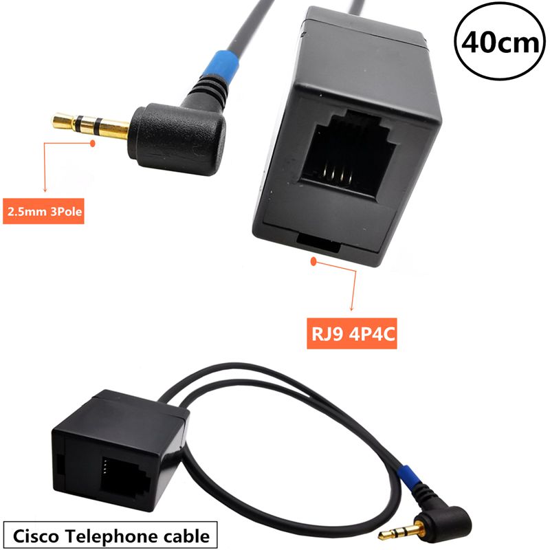 RJ9 To 2.5mm Audio Cable 2.5mm TRRS Male To RJ9 4P4C Female Adapter Cable, Suitable For Cisco Phone Wiring