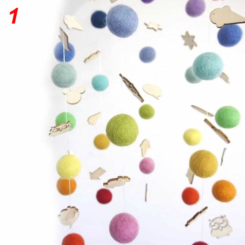 1 einstellen Regenbogen Haar Ball Baby Wolle Bälle Kind Zimmer Bett Hängen Dekor Pflege Windspiele Bett Glocke Heimat freundlicher zimmer Dekoration: 1
