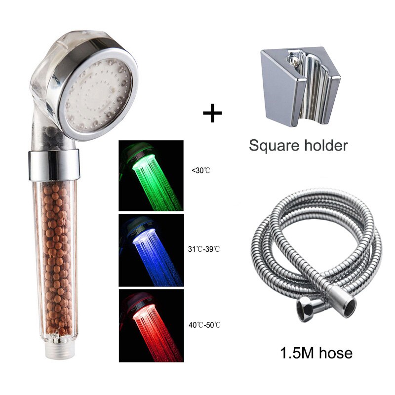 Zloog Led Douche Head Home Badkamer 3 Of 7 Kleuren Veranderende Led Douche Water Glow Light Douche Set: 3 Colors Set B