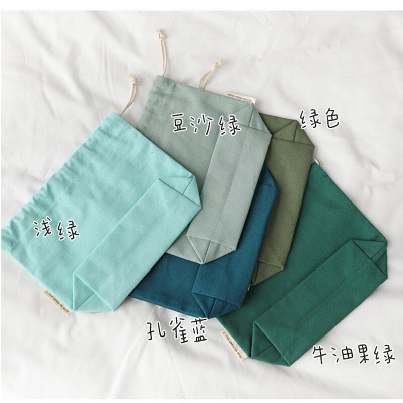 Effen Kleur Trekkoord Tas Kleine Canvas Tas Trekkoord Pouch Big Size Vrouwen Cosmetische Sieraden Kerst Cadeau Zakken String Pouch