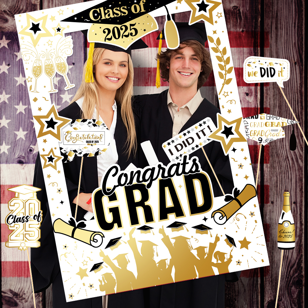 Class of Graduation Party Photo Booth Props Congrats Grad Graduation Photo Booth Frame Selfie Prop Graduation Party Decor