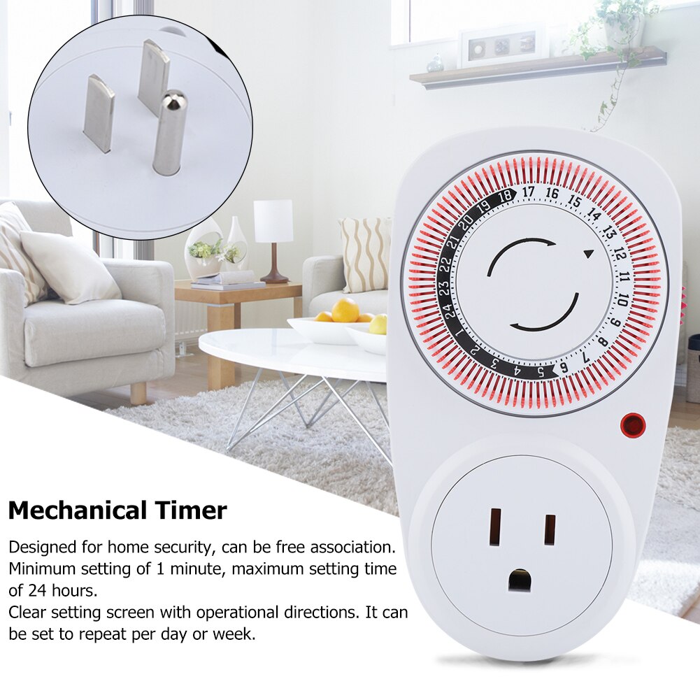 2 arten 24 Stunden Mechanische Timer Durable Indoor Buchse Schalter AC Outlet Timer UNS Stecker 110 V/EU Stecker 230 V