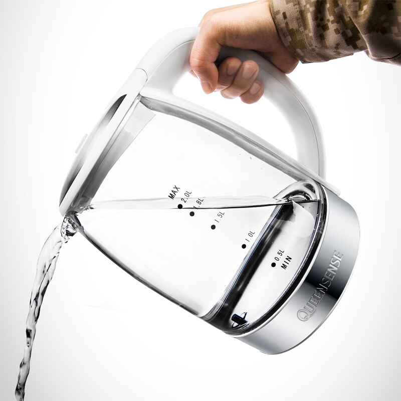 2L Electric kettle Intelligent insulation glass electric temperature teapot Blue Light Manganese Anti-Dry water pot 220v