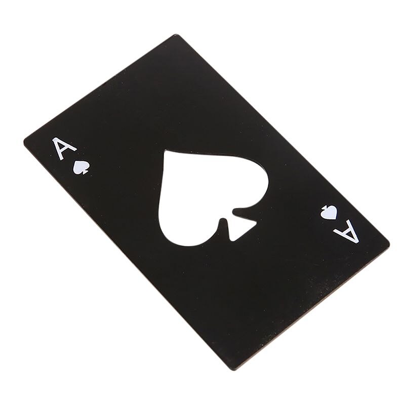 Rvs Flesopener Credit Card Size Casino Flesopener mannen: Black