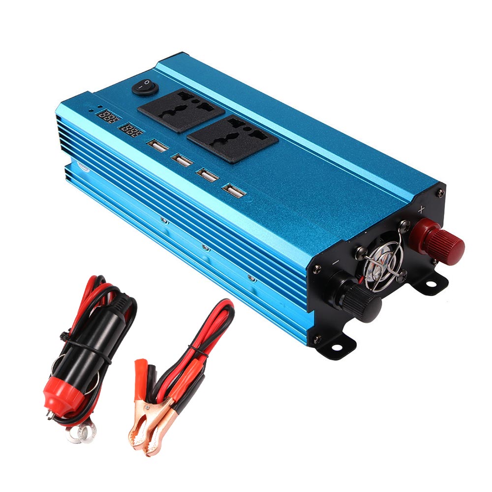 6 Slots Car Inverter Solar Inverter 5000W Converter Transformer 4 USB Power Inverter Pure Sine Wave Home Car Accessories