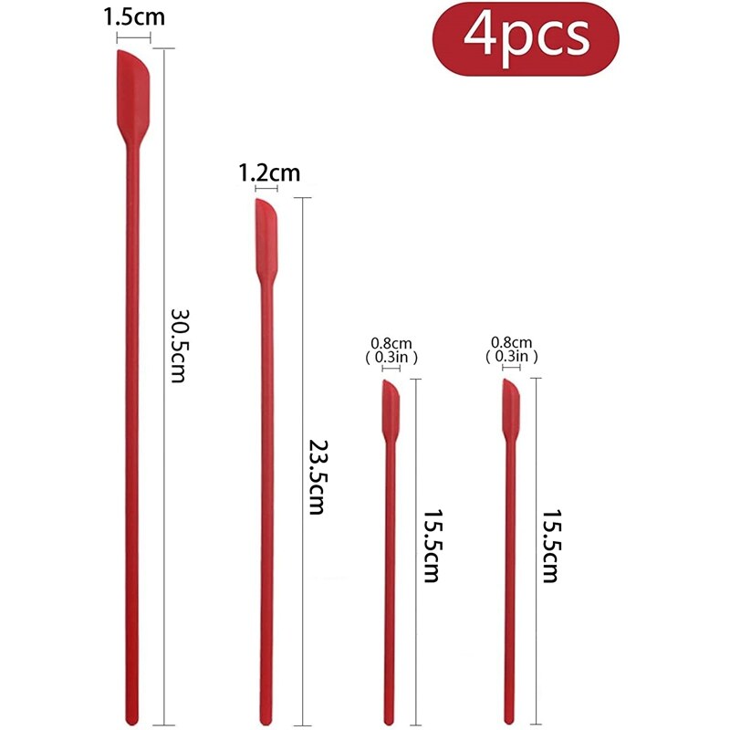 Mini spatule à Double tête en Silicone créative, ensemble de 4 pièces de spatule à confiture, ensemble de 4 pièces de spatule cosmétique