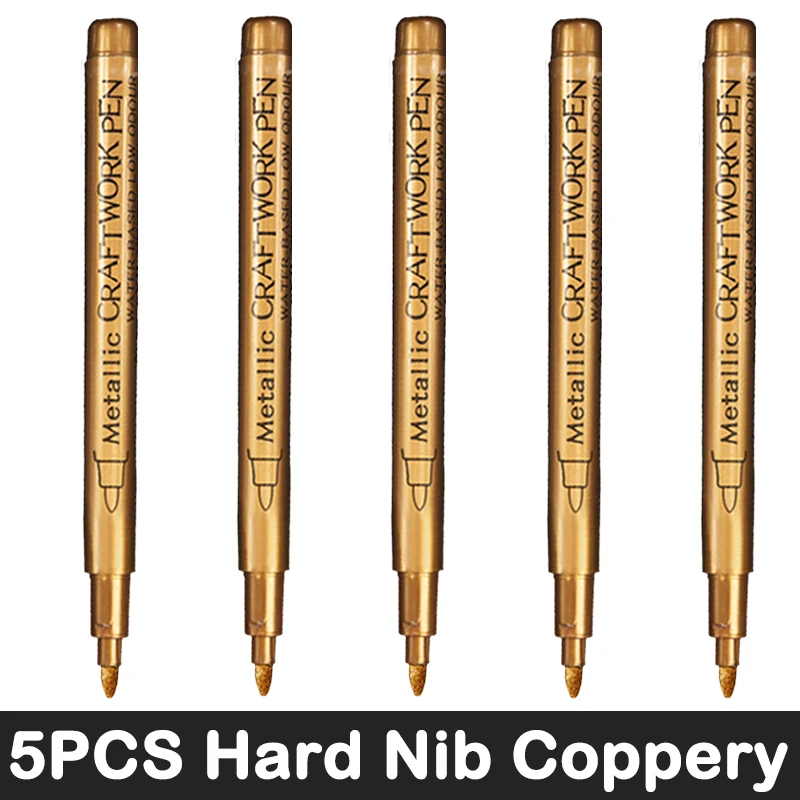 3/6 stuks metallic penseelmarkers in goud- en zilverkleur, permanente markers voor manga-knutselwerkjes en schoolbenodigdheden.: Duidelijk