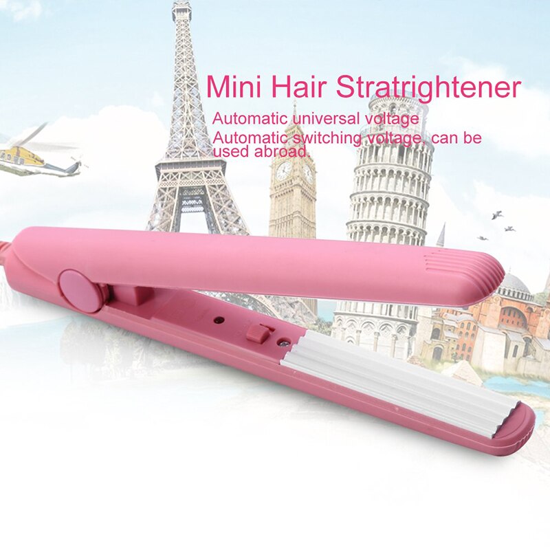 Pink Mini Crimp Iron Corrugation Ceramic Tourmalin... Grandado
