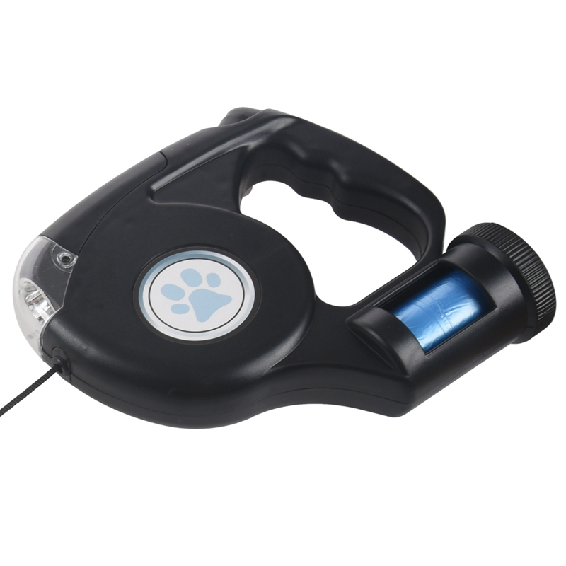 4.5M Led Zaklamp Uitschuifbare Retractable Pet Hondenlijn Lead Met Vuilniszak