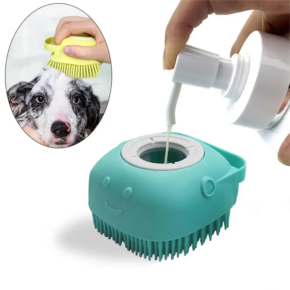 Cepillo de masaje para baño, multifuncional, para cachorros, perros grandes, gatos, seguridad suave, accesorios de silicona para mascotas, herramientas para perros y gatos
