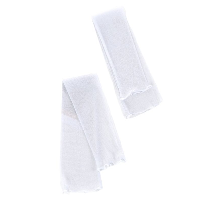 Dames ijs zijde mesh vingerloze lange mouwen armwarmers cover geometrische strepen bloemen maan bedrukt uv-bescherming rijden half fi: 11