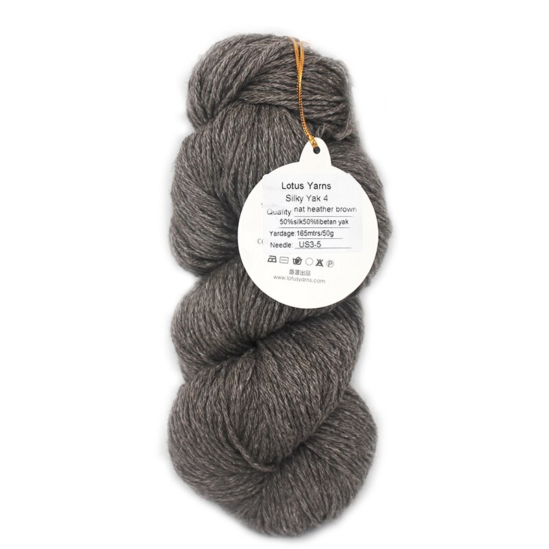 50g Hank Silk Tibetan Yak Blended Yarn undyed Soft Hand Knitting DIY Crochet 4plys Nat Brown