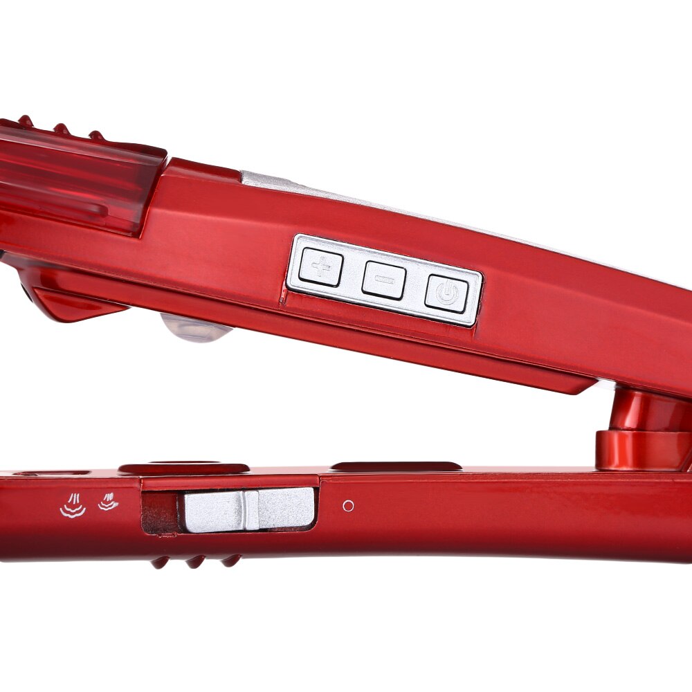 Kemei KM-3011 – fer à lisser en céramique, outil de coiffure hydratant à la vapeur rouge