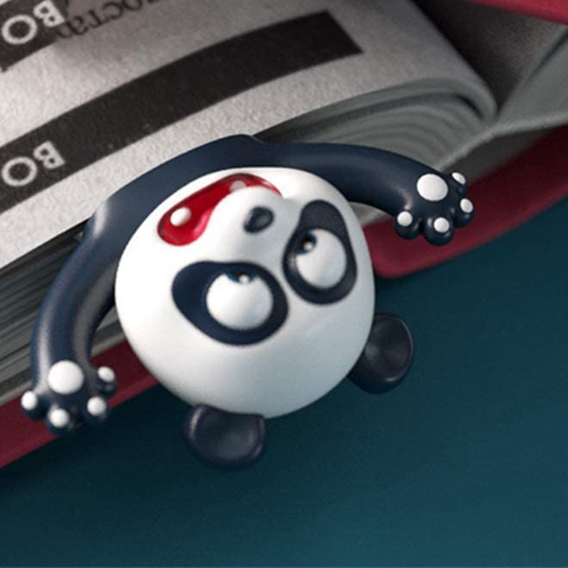 2 PCS 3D Cartoon Animal Bookmark Novelty Cute Funny Wacky Bookmark Book Friend Bookmark for Kids Students Stationery Black + Whi