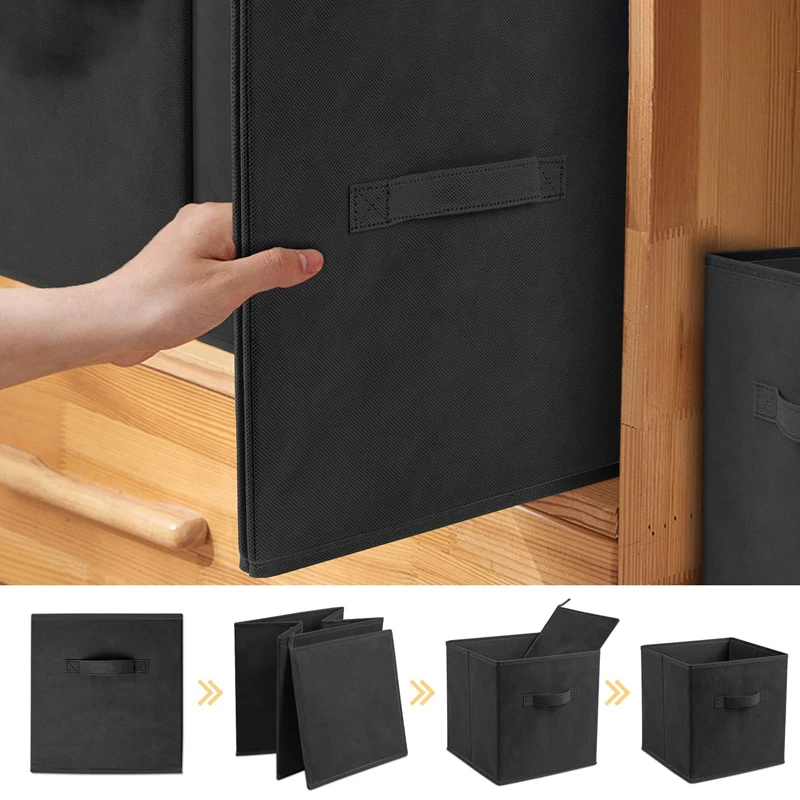 Cajón de caja de almacenamiento de tela plegable para armario y almacenamiento de juguetes, artículos para el hogar, caja de almacenamiento de ropa interior