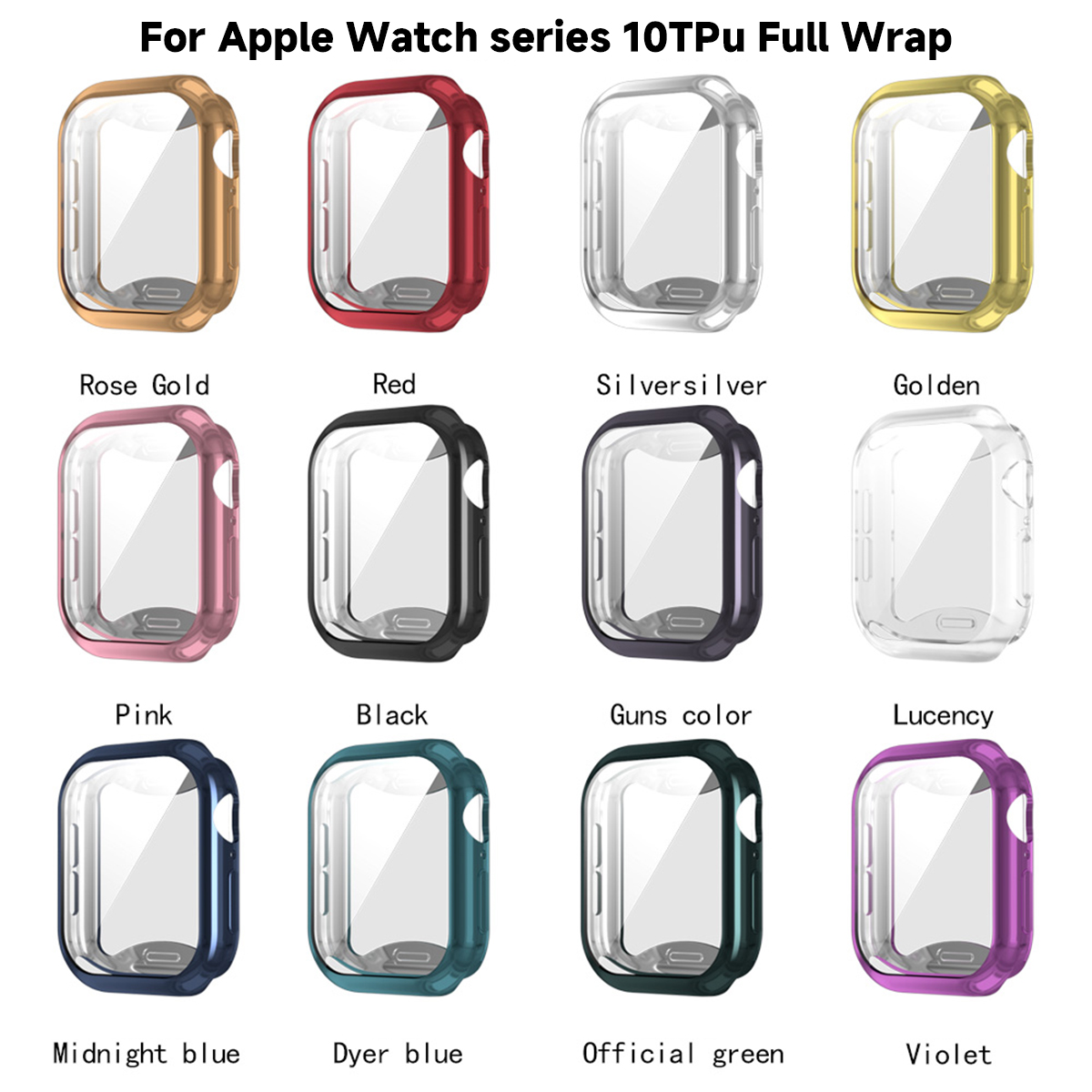 TPU Screen Protector Case for Apple Watch Series 10 42mm 46mm Full Bumper Cover for Iwatch S10 46mm 42mm Accessories