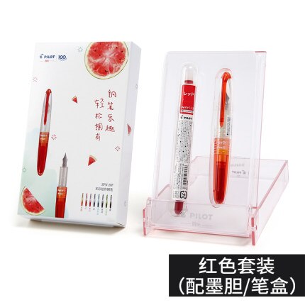 Pilot Vitaliteit Pen Transparante Vulpen SPN-20F Student Draagbare Kleur Mini Pen Vervangbare Inkt Zak: Rood