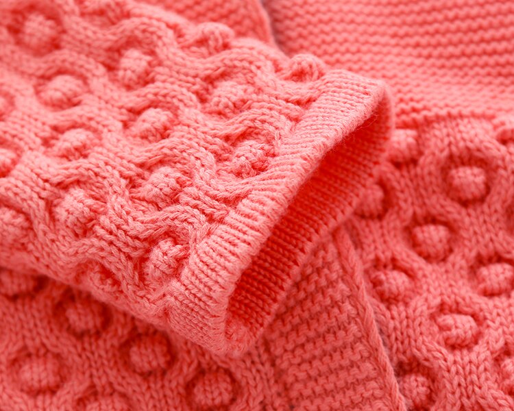 Lente Herfst Baby Meisje Kleding, Leuke Trui Jas, met Mooie Boog Gebreide Lange Mouwen Vest, Twee Kleuren Paars En Roze