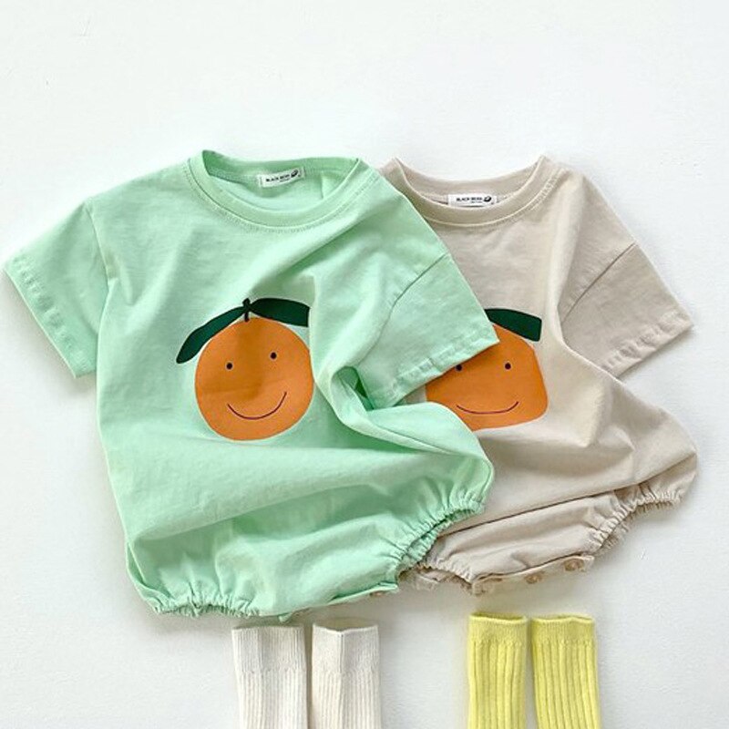 Milancel Baby Kleding Korte Mouwen Baby Meisjes Een Stuk Fruit Patroon Baby Jongens Bodysuits Pure Katoenen Baby Outfit