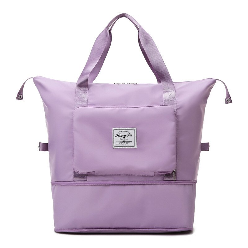 Large Capacity Folding Travel Bags Waterproof Tote Handbag Travel Duffle Bags Multifunctional Women Travel Bags: Purple