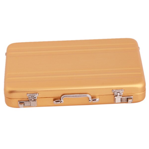 Business id kreditkortholder rejse kuffert arrangør pung lomme etui aluminium metal boks: Guld
