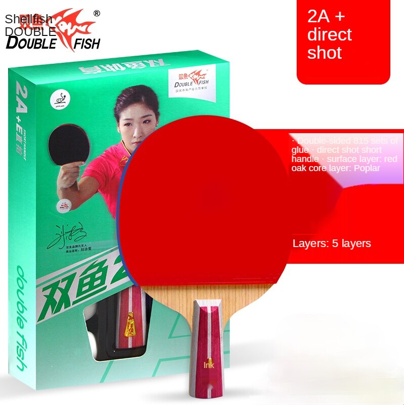 Tennis Table Racket Short Long Handle wood Blade Rubber With Double Face Pimples In Ping Pong Rackets: 2A-CSA- single shot
