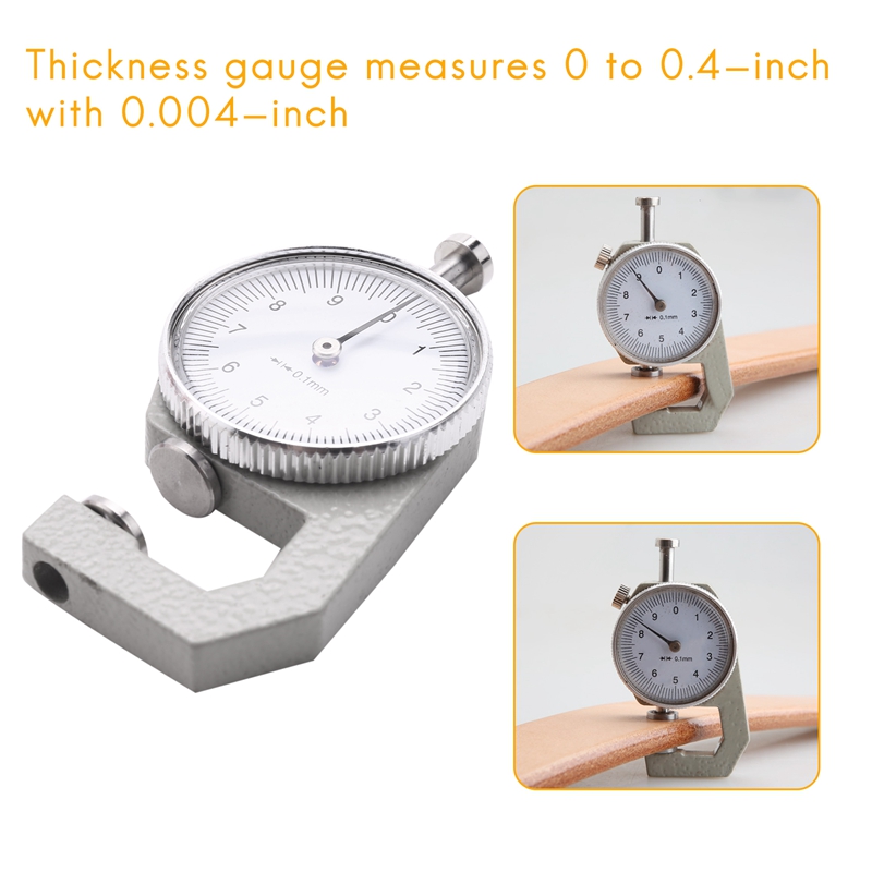 0 To 10Mm Range Measuring Tool 0.1Mm Resolution Round Dial Thickness Gauge