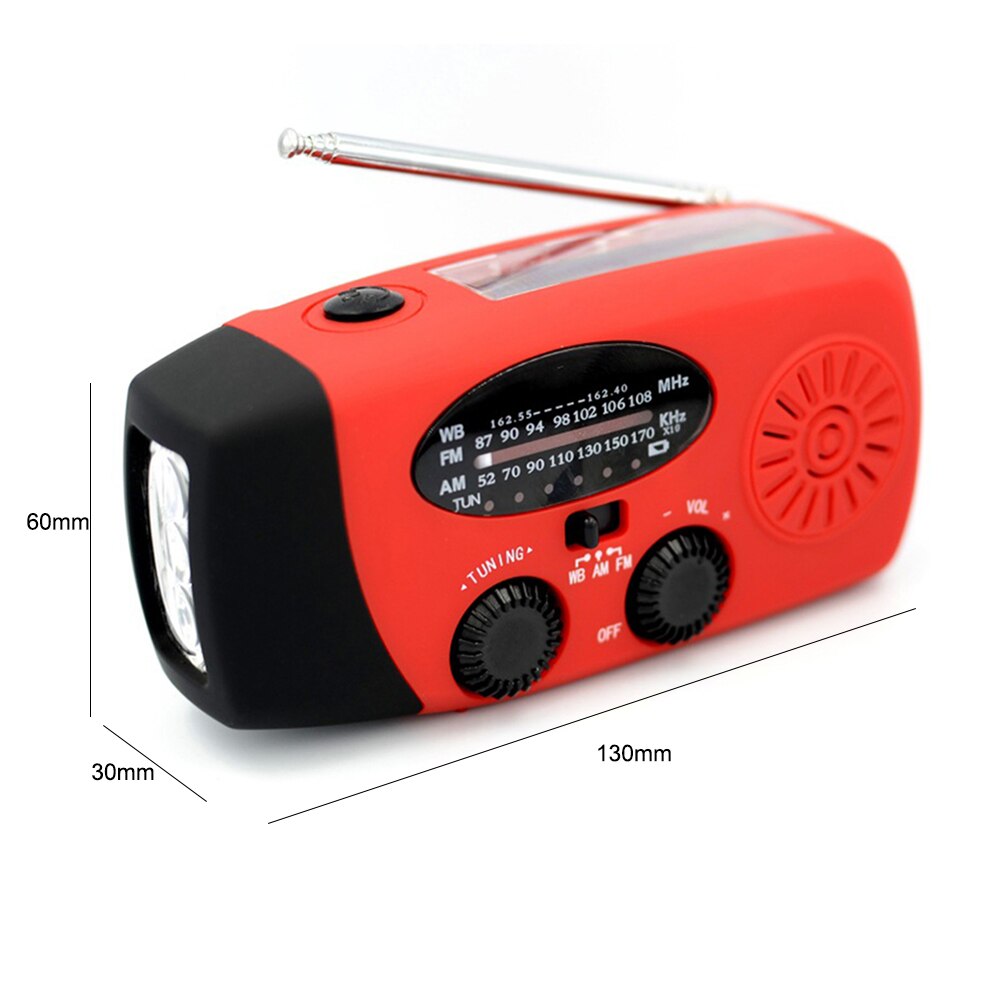 Multifunctional Hand radio Solar Crank Dynamo Powered AM/FM/NOAA Weather Radio Use Emergency LED Flashlight Power Bank solar