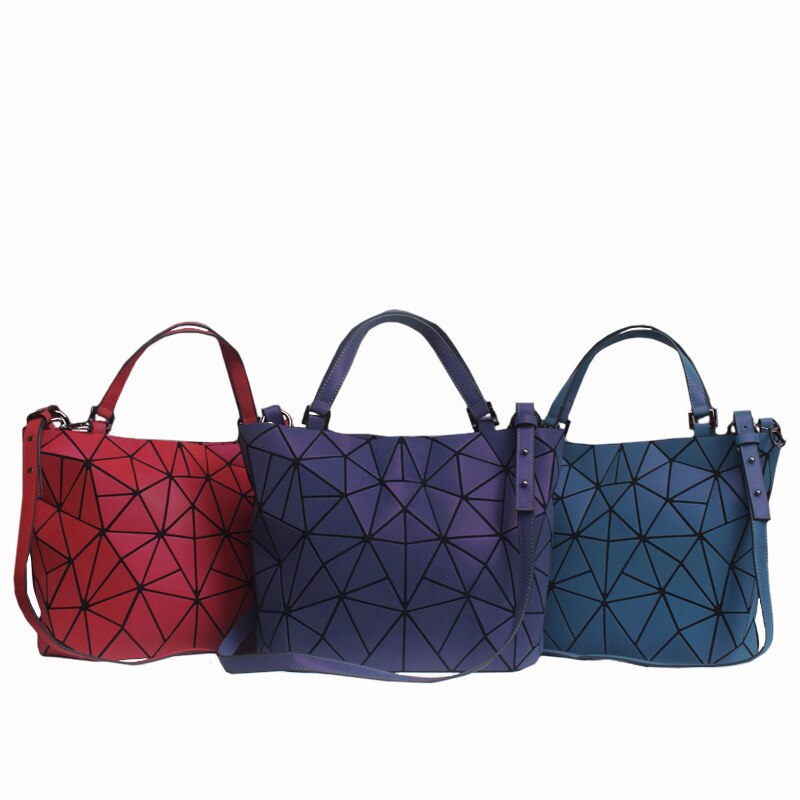 Sacs à main géométriques lumineux pour femmes, sacs à bandoulière pliables, sacs à bandoulière multicolores, sac fourre-tout avec veilleuse