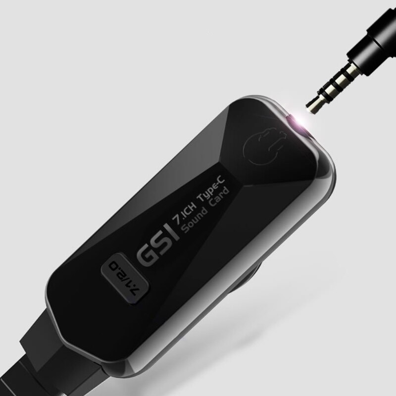 GS1 jeu carte son type-c téléphone Mobile tourner 3.5mm prise casque 7.1 canal virtuel numérique décodage son adaptateur
