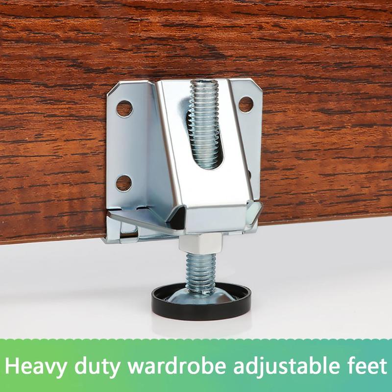 Garderobenivå justerbare føtter kraftig belastning fot møbler skap ben sofa føtter brakett gulvbeskyttelse maskinvare