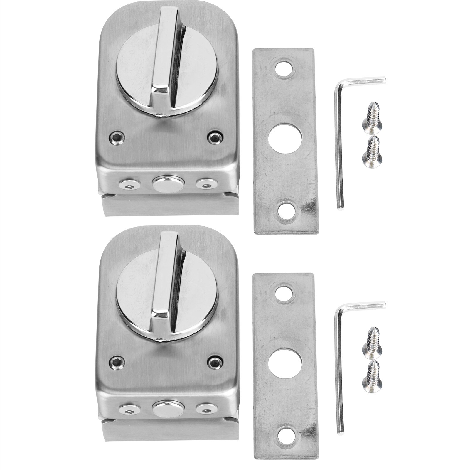 2 Set Stainless Steel Cabinet Door Latch Lock Bolts for Bathroom Toilet Shop Glass Doors Bolt Lock