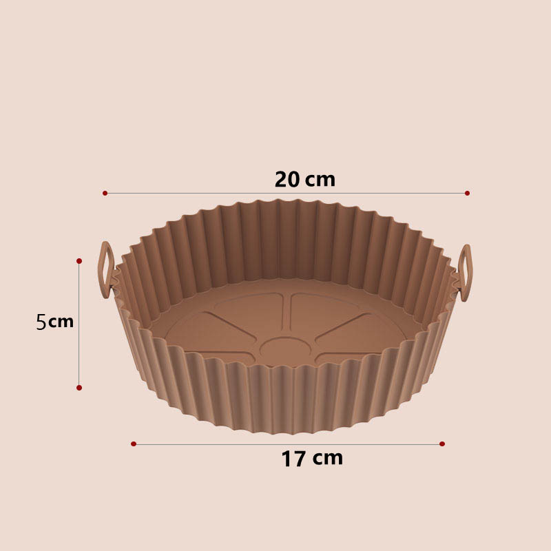 Siliconen mal voor luchtfriteuse Pot Luchtfriteuse Siliconen mand Dikker oven Bakplaat Gebakken kip Pizza Luchtfriteuseaccessoires: Army Green