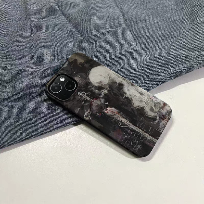 Średniowieczne artystyczne malowanie Miecz i białe włosy Witch Chic Etui na telefon iPhone 16 15 14 11 12 13 Pro Max Plus Back Cover