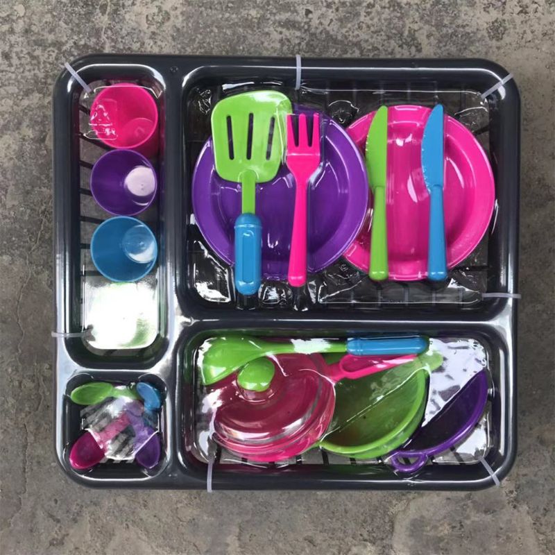 28Pc Kids Bestek Rollenspel Speelgoed Set Keuken Gebruiksvoorwerp Accessoires Potten Pannen J0PF