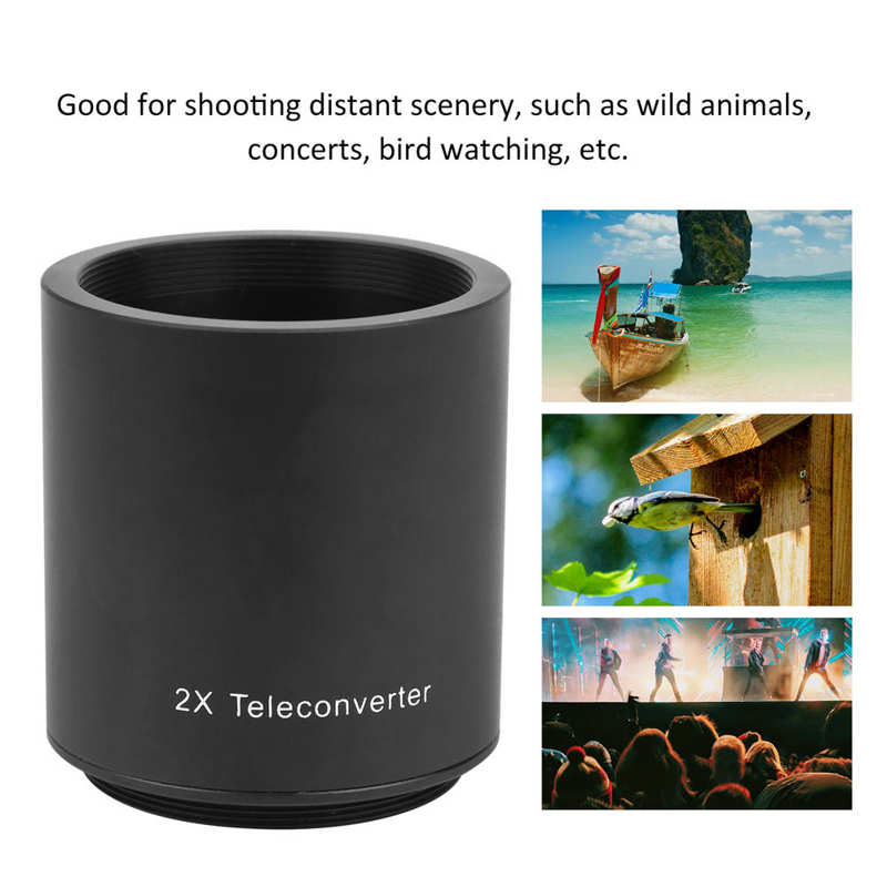 Unidad de lente teleobjetivo 2x conversor de objetivos teleconvertidor fotógrafo para M42mm T2 montaje 650-1300mm 900mm 420-800mm videocámaras