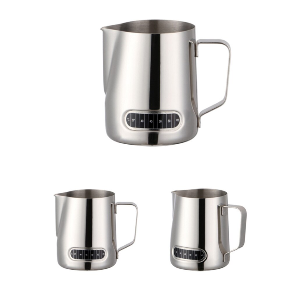 1 pc de aço inoxidável display temperatura boca águia leite espumante jarro caneca café cappuccino maker para amante do café barista