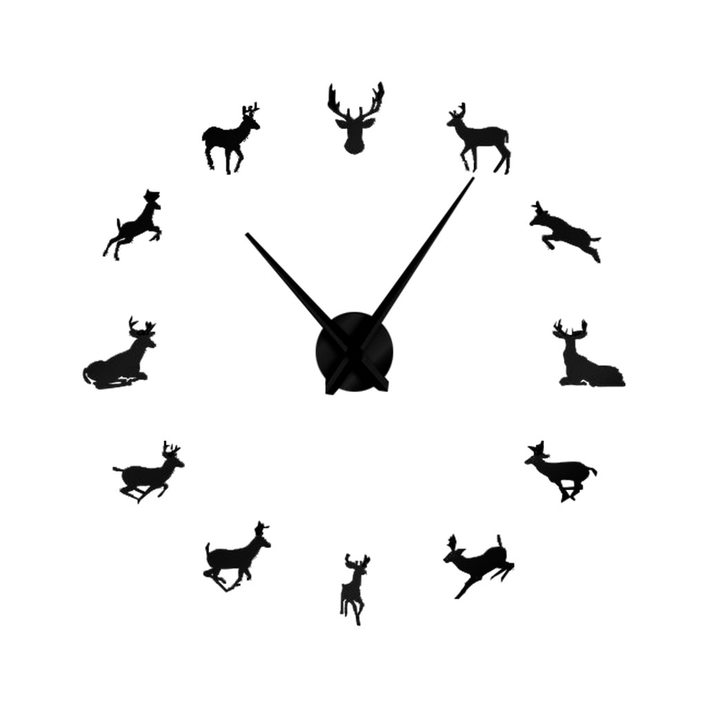 Dog Pet Frameless Giant Wall Clock With Mirror Effect Sausage Dog Large Clock Wall Watch DIY Mirror Effect Dachshund Wall Art: Black B