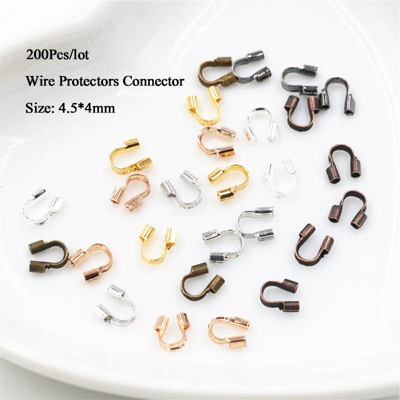 Jewelry Findings - 200pcs Lot - 4.5x4mm U Shape Wire Protectors - Zinc Alloy Clasps Connectors
