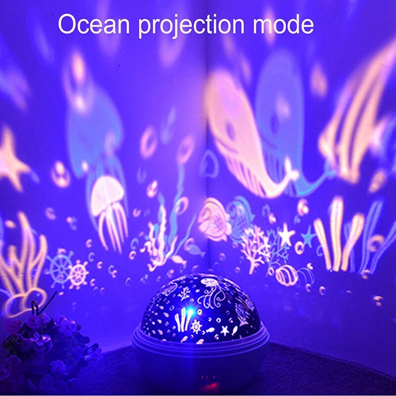 Night Light Children'S Ocean Projection Light 360° , for Baby Bedroom