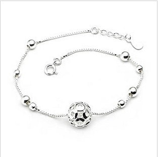 Mode 925 Sterling Dames Zilveren Enkelbanden Bal Handleiding Enkelbandje Armband Voor Vrouwen &amp; Meisje Sieraden Voet Sieraden