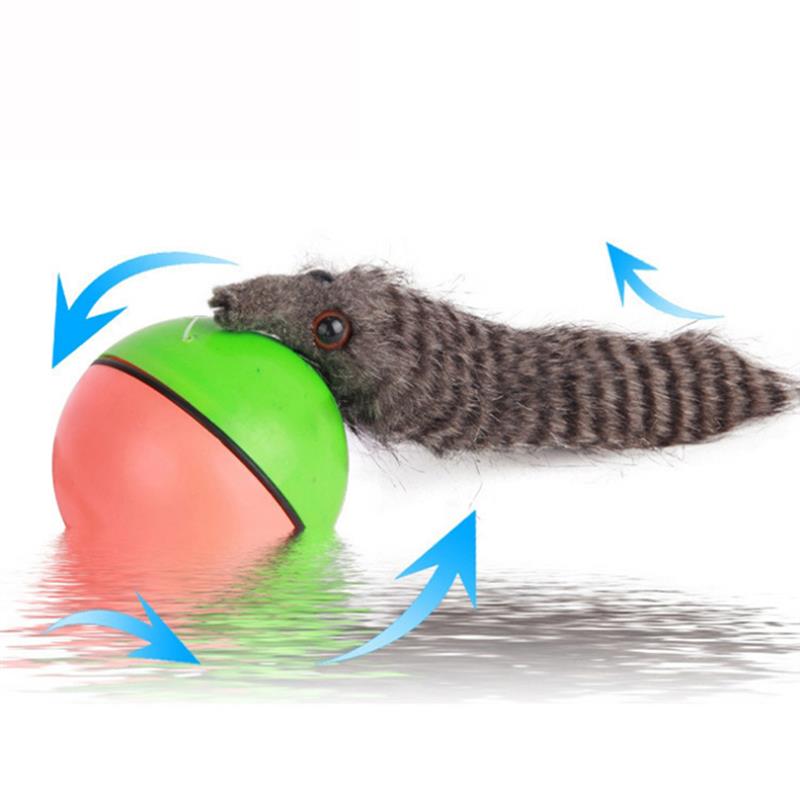 Elektrisk bæver rullende bold kæledyr hund kat legetøj hoppe bevæger sig selv rullende bæver bold legetøj jagter bevægende bold sjov sport legetøj til børn