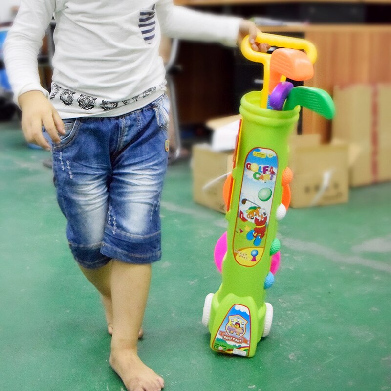 Nieuw Kinderen Speelgoed Golf Caddy Set Ballen Clubs Trolley Kids Jongen Meisje Outdoor Tuin Spel Speelgoed BN99: Default Title
