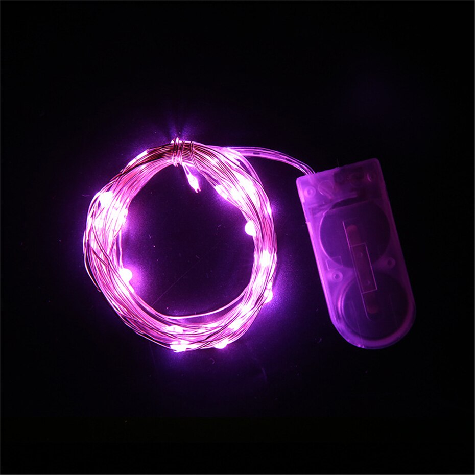 String led 7 färg serie mini dekor lampor valentine dekoration rgb girlander ljus fest sovrum bröllop: Lila