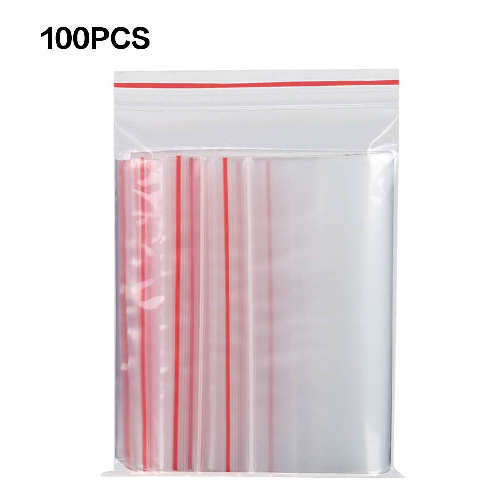 100pcs/pack Food grade Small Zip Lock Plastic Bags Reclosable Transparent Bag Shoe Bag Vacuum Storage Bag Poly Clear Bags