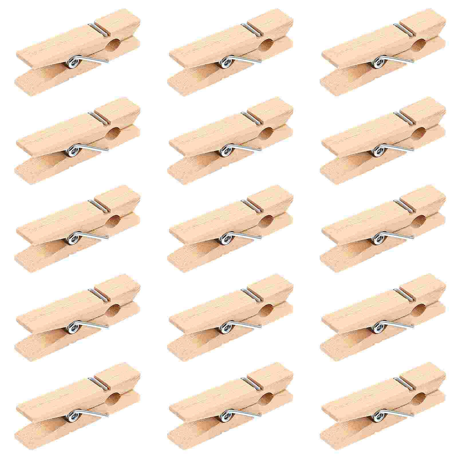 1 Set Photo Display Clips Wooden Clip Crafts Pictures Hanging Wooden Clamps DIY Message Clips with Hemp Rope: Default Title