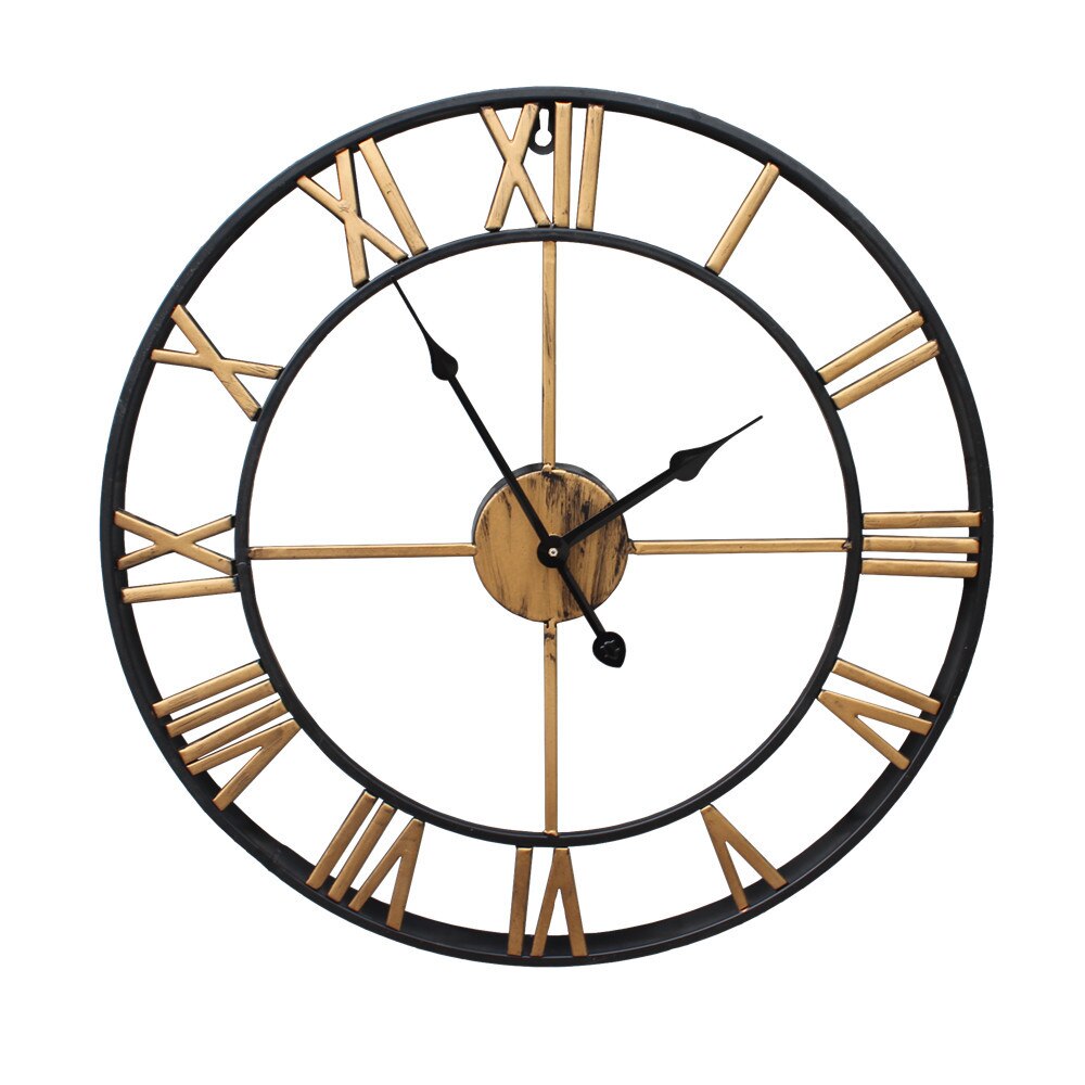 16 inch Dia Large Metal Decoration Wall Clock With Roman Numerals